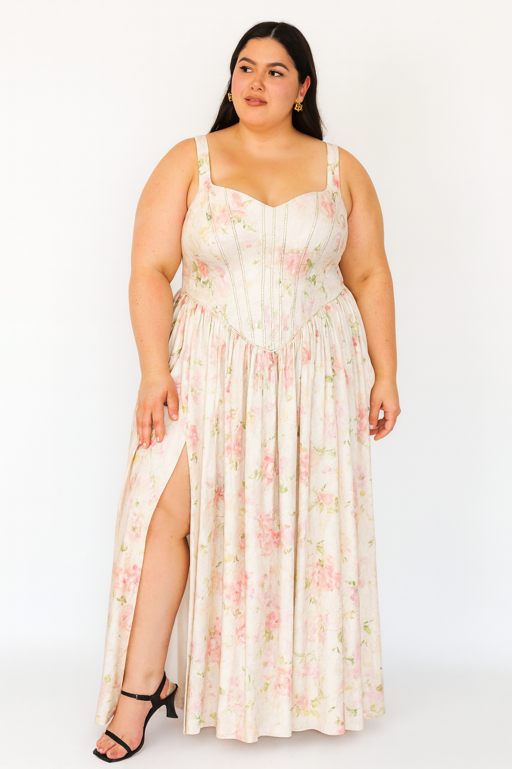 Corseted Gown With Slit