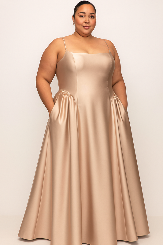 Plus Size | Silky Maxi Dress | Formal Silk Dress